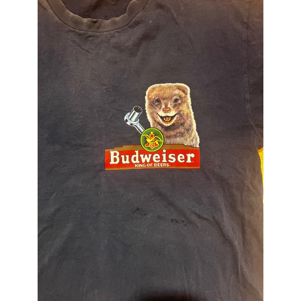 Vintage 90s Budweiser Lizard Frog T-Shirt, Louie Frankie, Funny Beer Tee, Large - Picture 2 of 5